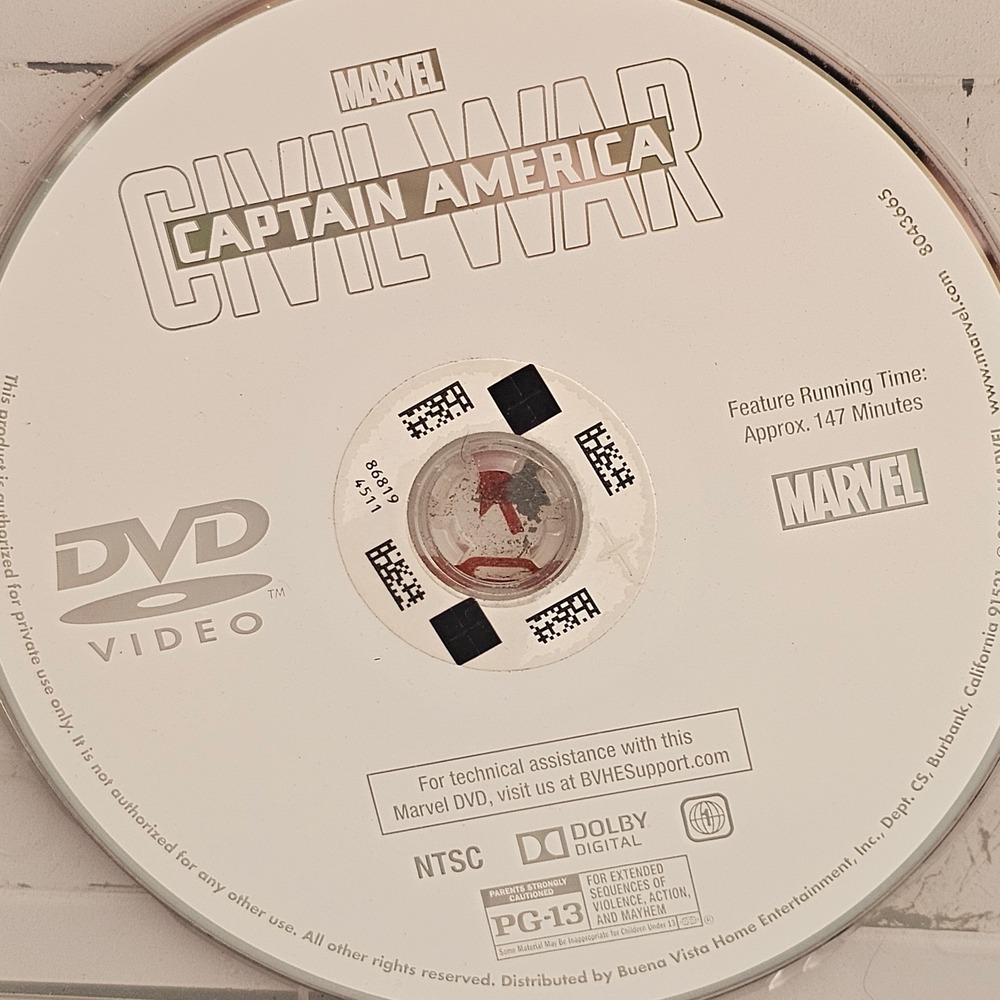 Marvel Captain America Civil War DVD Movie MCU Avengers Redbox Case